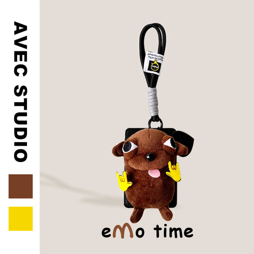 emo 原创邪恶吉娃娃公交地铁卡套包挂件二合一校园饭卡工作保护套