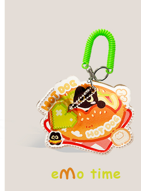 emo原创HOT热狗小馋猫pu卡套便携公交地铁食堂门禁学生证件收纳套