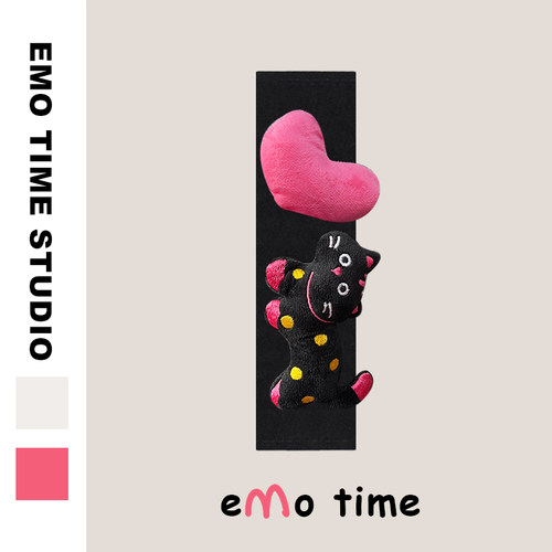emo 原创恋爱小黑猫汽车安全带肩套可爱车载饰品护肩防磨损通用