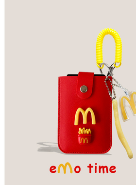 emo原创M记红麦6卡位便携抽拉卡包公交地铁食堂门禁学生证收纳套