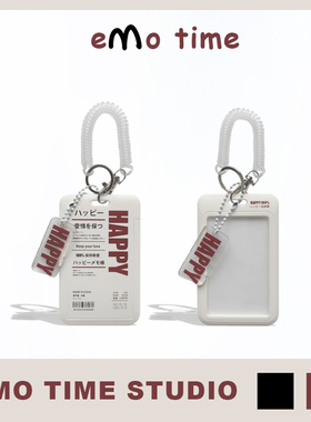 emo原创HAPPY简约诧寂卡套公交地铁食堂门禁卡学生证校园身份证件