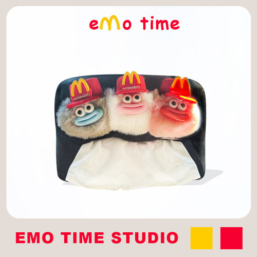 emo原创M记丑八怪pro车载纸抽盒可爱丑萌毛绒抽纸盒车内装饰通用