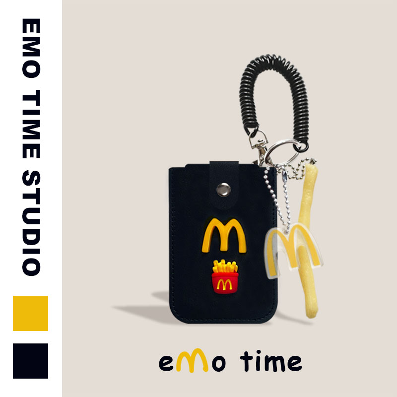 emo原创M记黑麦6卡位便携卡包公交地铁食堂门禁校园学生证收纳套