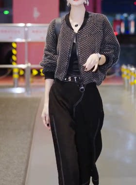 美式慵懒棒球领显瘦短外套