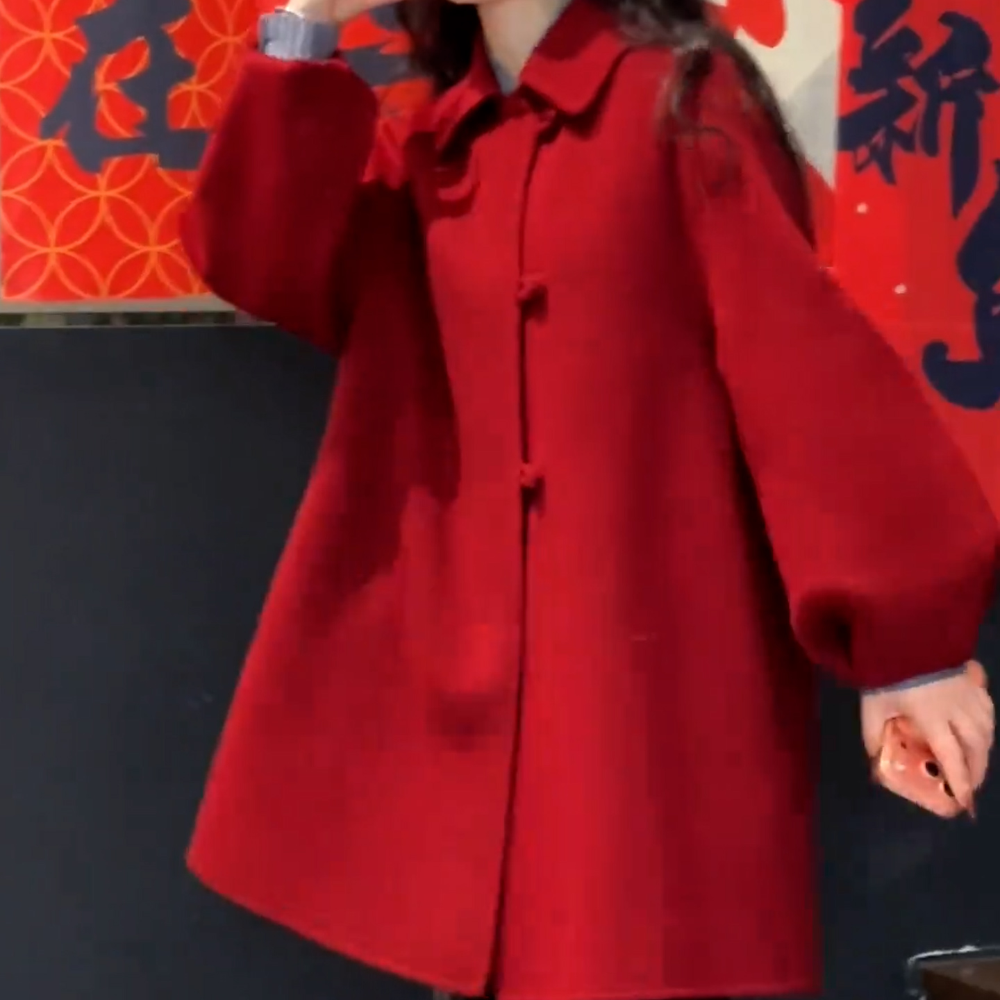 轻奢高档时尚通勤双面毛呢外套