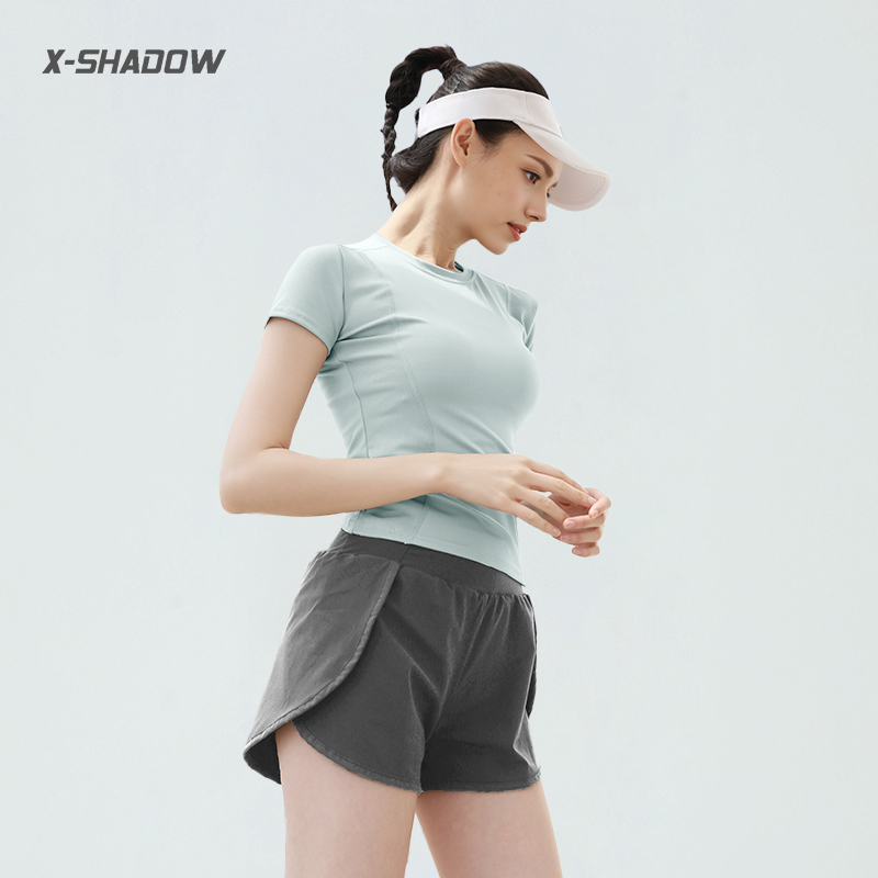 【直播专用】健身衣女上衣2025新款夏瑜伽套装跑步运动短袖普拉提