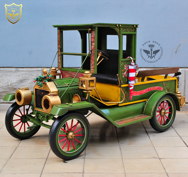 老爷车绿色酒吧主题餐厅装饰摆件