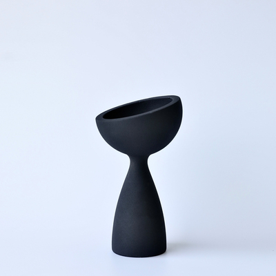 深灰小蛮腰水泥摆件矿香石容器空气凤梨有模具线有小气孔外径10CM