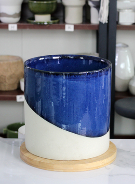 WE 花盆蓝色无孔24CM