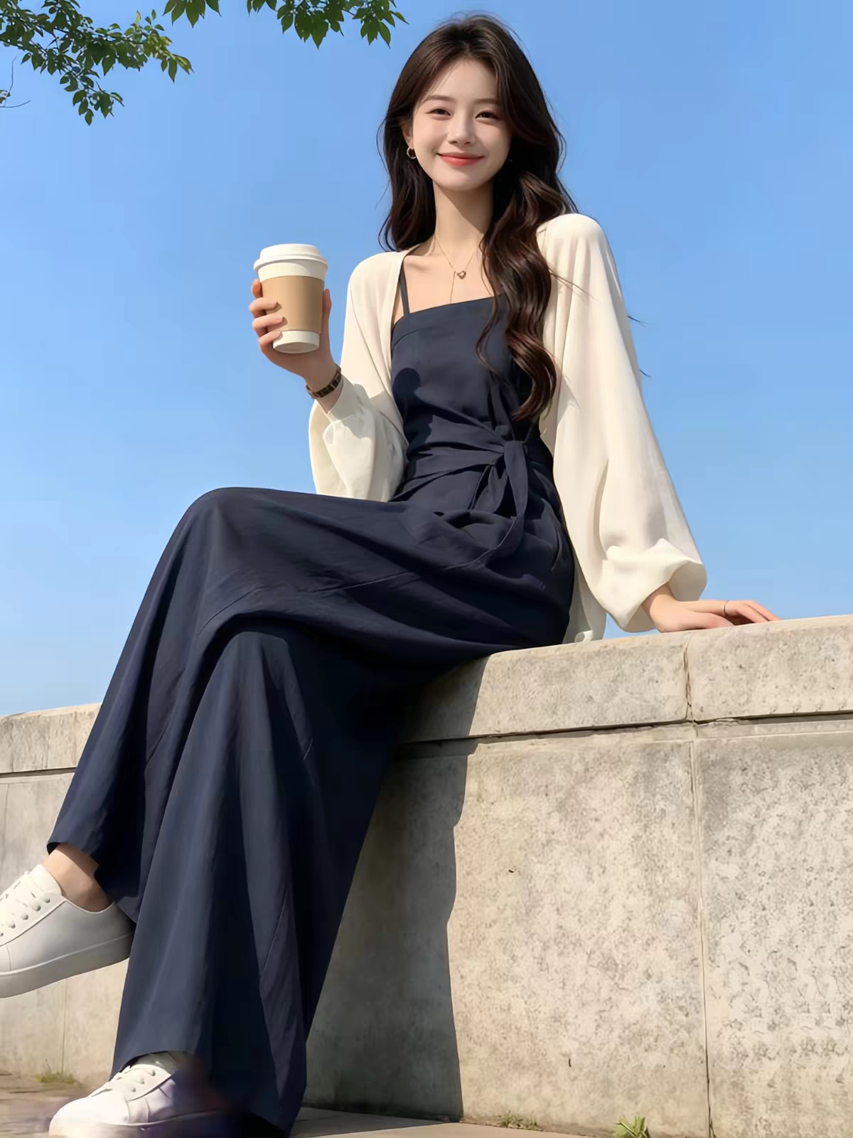 2026春季新款女装时尚套装女长袖上衣+阔腿裤两件套春秋装搭配