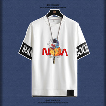 NASA联名宇航员短袖T恤男学生欧美潮流半袖美式工装潮牌ins棉体恤