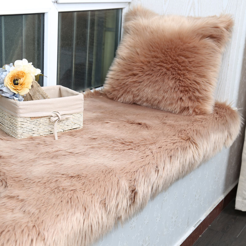 仿羊毛卧室飘窗垫窗台垫长毛绒飘窗毯榻榻米垫子坐垫阳台垫公主
