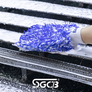 sgcb新格超细纤维洗车手套专用雪尼尔珊瑚绒擦车抹布刷车熊掌泡沫