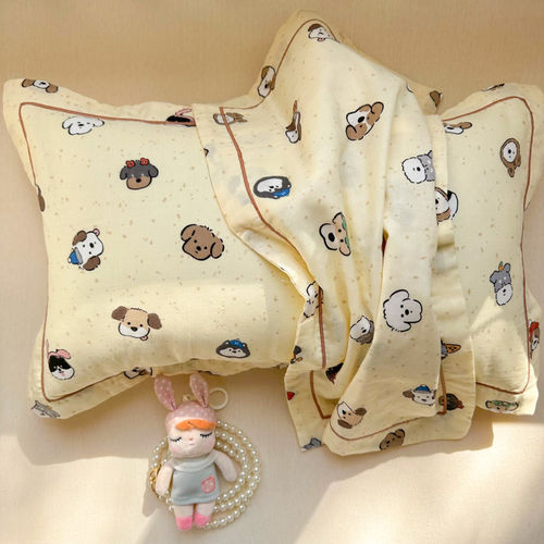A类全棉双层纱儿童枕套30X50cm35X55婴幼儿幼儿园专用纯棉枕头套