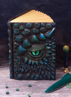 创意笔记本书本龙之书牛皮纸张书写绘画本子恶魔之眼Y龙之书记事