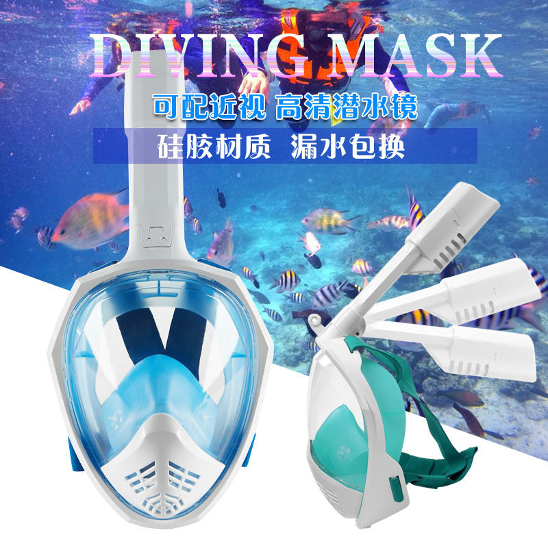 浮潜三宝 近视gopro面罩全干式折叠呼吸管防水面镜V防雾潜水镜装