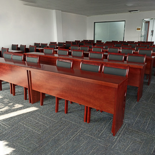 会议桌条桌职员培训桌条形桌油漆实木皮1米2会Q议室双人长桌椅组