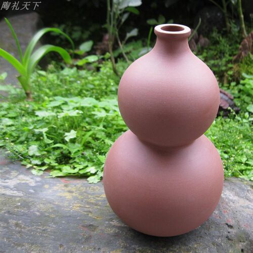 陶瓷青花瓷喷水葫芦假山盆景水族鱼缸中式O居家摆件复古庭院配件