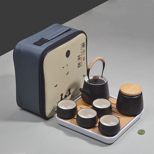 黑陶茶具套装家用提梁壶办t公室会客轻奢中式陶瓷茶杯功夫泡茶送
