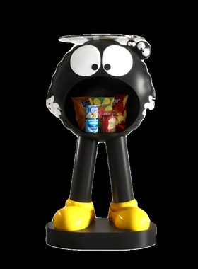 千与千寻卡通黑煤球落地摆件客厅大E型沙发旁边几艺术高级家居饰