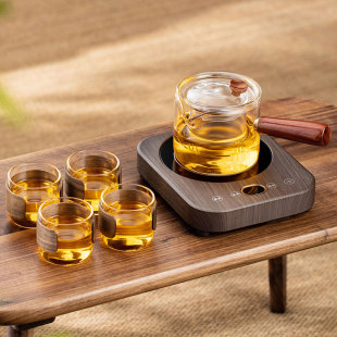 茶器整套茶具套 玻璃煮茶壶耐高温过滤木把泡茶壶A家用电陶炉新款