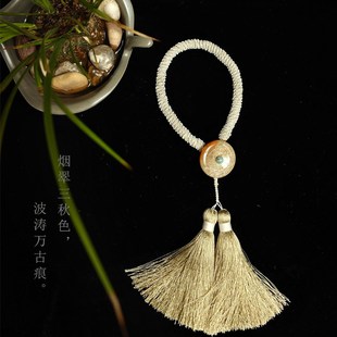 饰挂饰窗帘扣 新颖手工制作珊瑚石流苏窗v帘绑带别墅家居装 一对