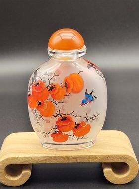内画鼻烟壶方形壶瓶内画特色工艺品纯手工外事送礼V礼品中国风摆