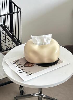 纸巾盒客厅轻奢高档o家用创意纸抽盒餐桌抽纸盒陶瓷家居装饰摆件