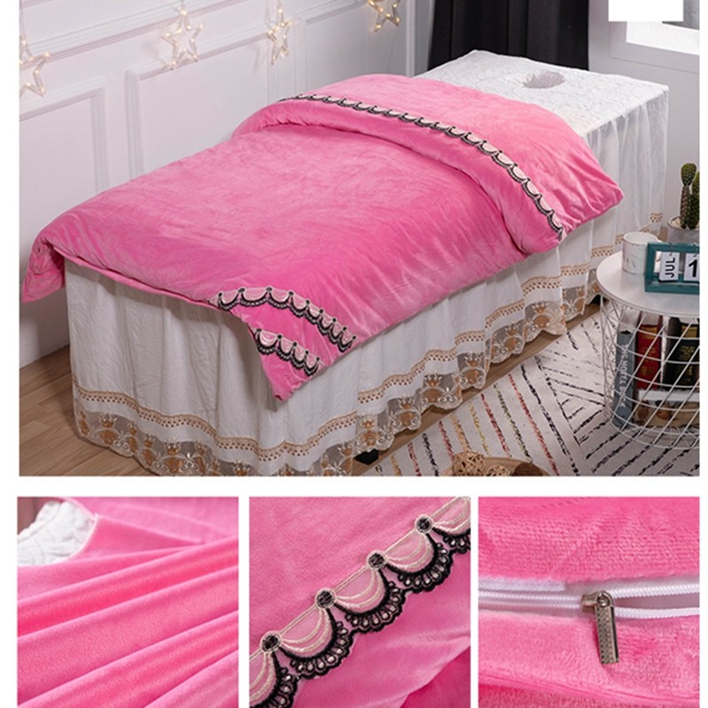 美容床被套水晶绒被n罩美容院专用被子被芯纯色足疗推拿按摩床加