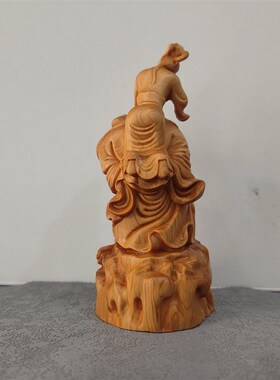 崖柏木雕猪八戒背媳妇摆件实木雕B刻居家客厅电视柜装饰工艺品木