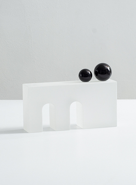 轻奢高档b磨砂水晶摆件客厅电视背景柜几何装饰品酒柜书架书柜摆