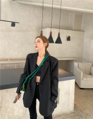 Real price Retro Black British style basic fried Street loose suit + Black Slim Leggings