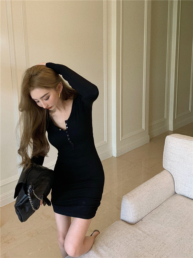 Real price, no deduction, thin and foreign style, bottom, hip and figure, smart dress