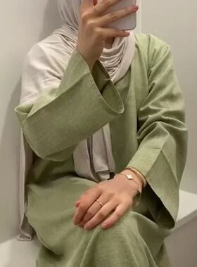 2025 Plain Modest Djellaba Dubai 阿巴亚 Elegant Long Dress