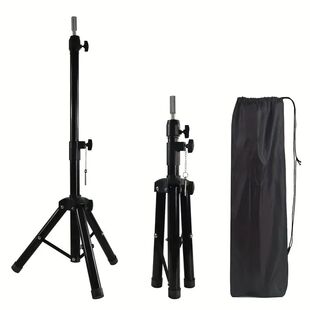 Mannequin Head Stand Adjustable Wig Tripod Stand Hair Stylin