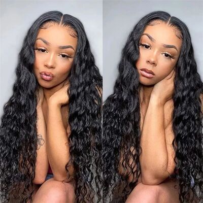 Synthetic Wigs Fashion African Black Middle-parted Long Curl