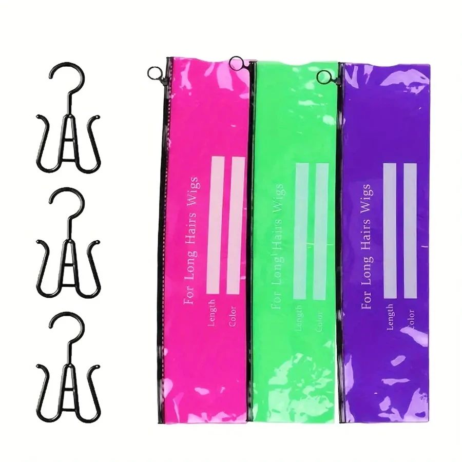 5pcs Wig Storage Dust Cover Bag, Wig Hanging Display Storage