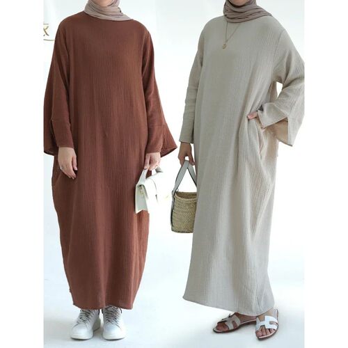 Muslim Abay Dress for Women Split Sleeve Modest Prayer Dress