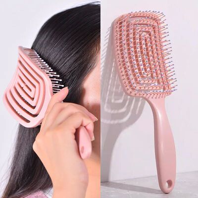 1Pcs Elastic Massage Comb Hollow Out Hair Brush Scalp Massag