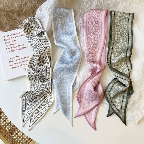 Set Series Silk Satin Scarf Women Cloth Hair Bands Headdress