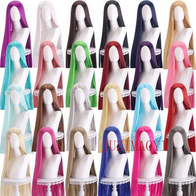 100cm Long Straight Cosplay Wig Centre Parting Central Split