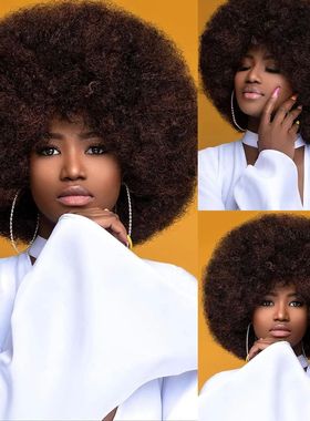 Synthetic Hair Afro Kinky Curly Blonde Wig For Women Mix Bro