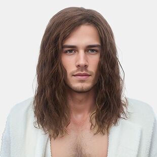Brown Shoulder Perm Natura Men Corn For Wig Synthetic Length