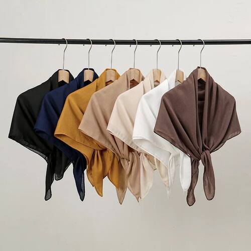 90*90cm Thin Soft Square Scarves for Women Simplicity Solid