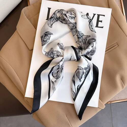 70*70cm Luxury Floral Print Silk Square Scarf Women Foulard