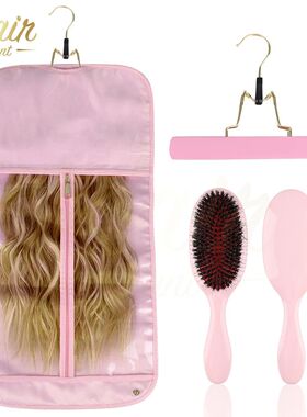 Hair Want Wooden Hanger Premium Hair Extension Satin Silk St