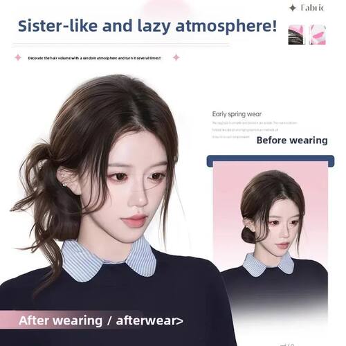 Women's Bun Hair Wig Realistic Hair Claw Clip Simulation Hai