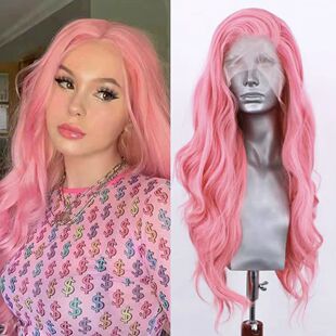 Synthetic Frontal Lace Wig Body Wave Lace Wig for Women Pink