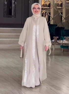 Muslim Abay for Women Cardigan Long Robe Modest Jalabiya Ram
