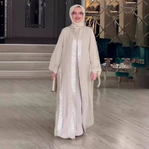 Muslim Abay for Women Cardigan Long Robe Modest Jalabiya Ram